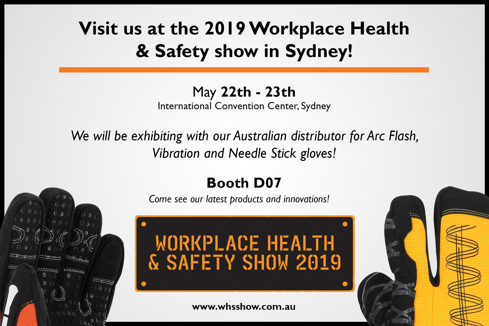 Visit us at the 2019 Workplace Health & Safety show in Sydney! – Eureka